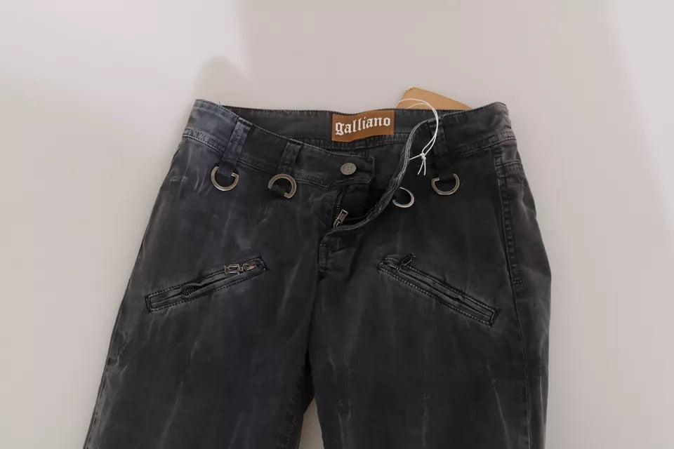 John Galliano Grey Washed Low Waist Skinny Denim Jeans