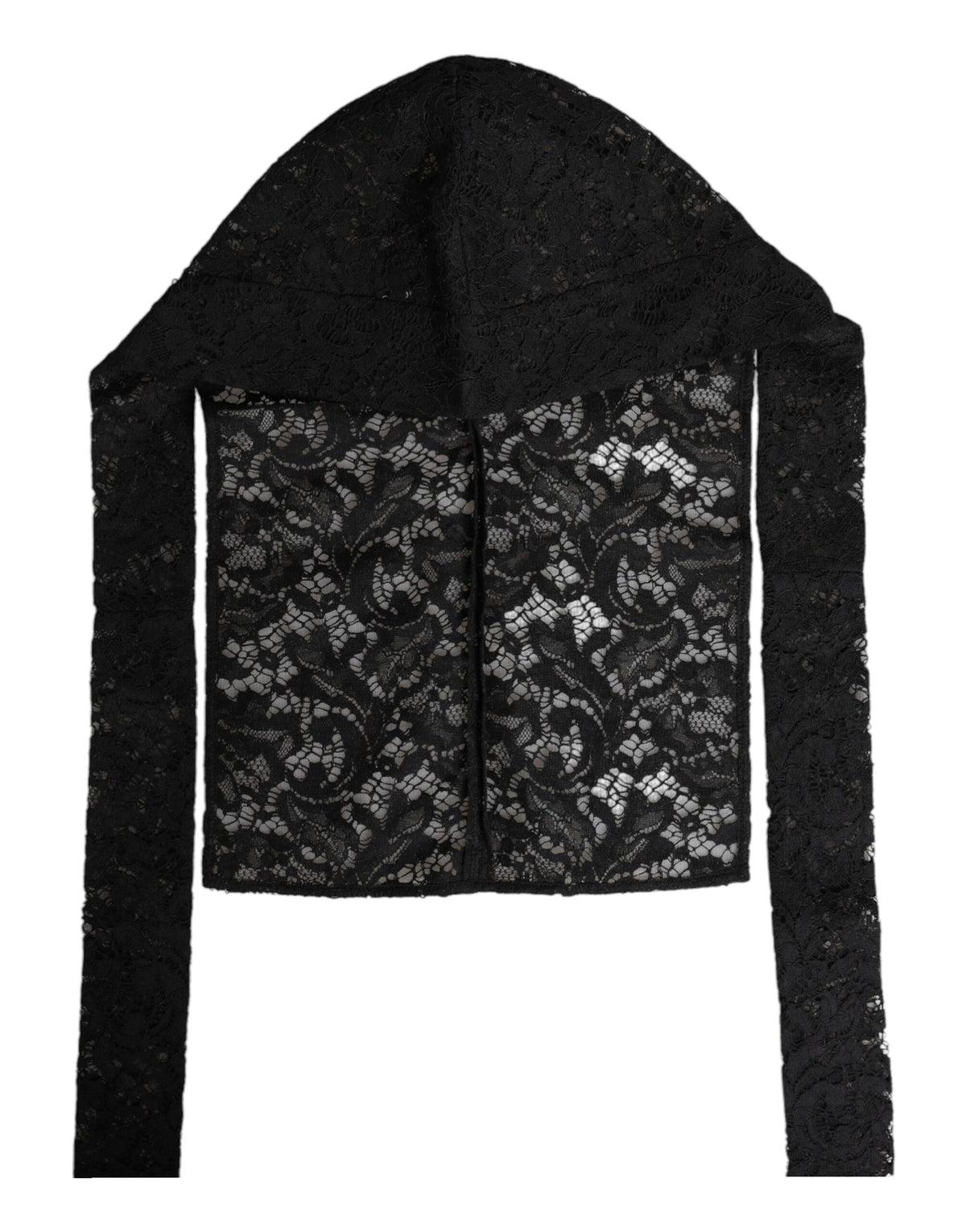Dolce & Gabbana Black Floral Lace Hooded Bolero Top
