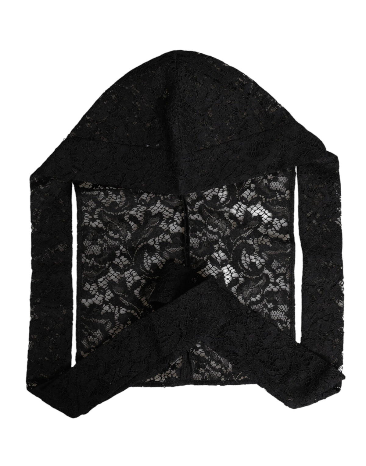 Dolce & Gabbana Black Floral Lace Hooded Bolero Top