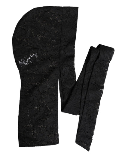 Dolce & Gabbana Black Floral Lace Hooded Bolero Top