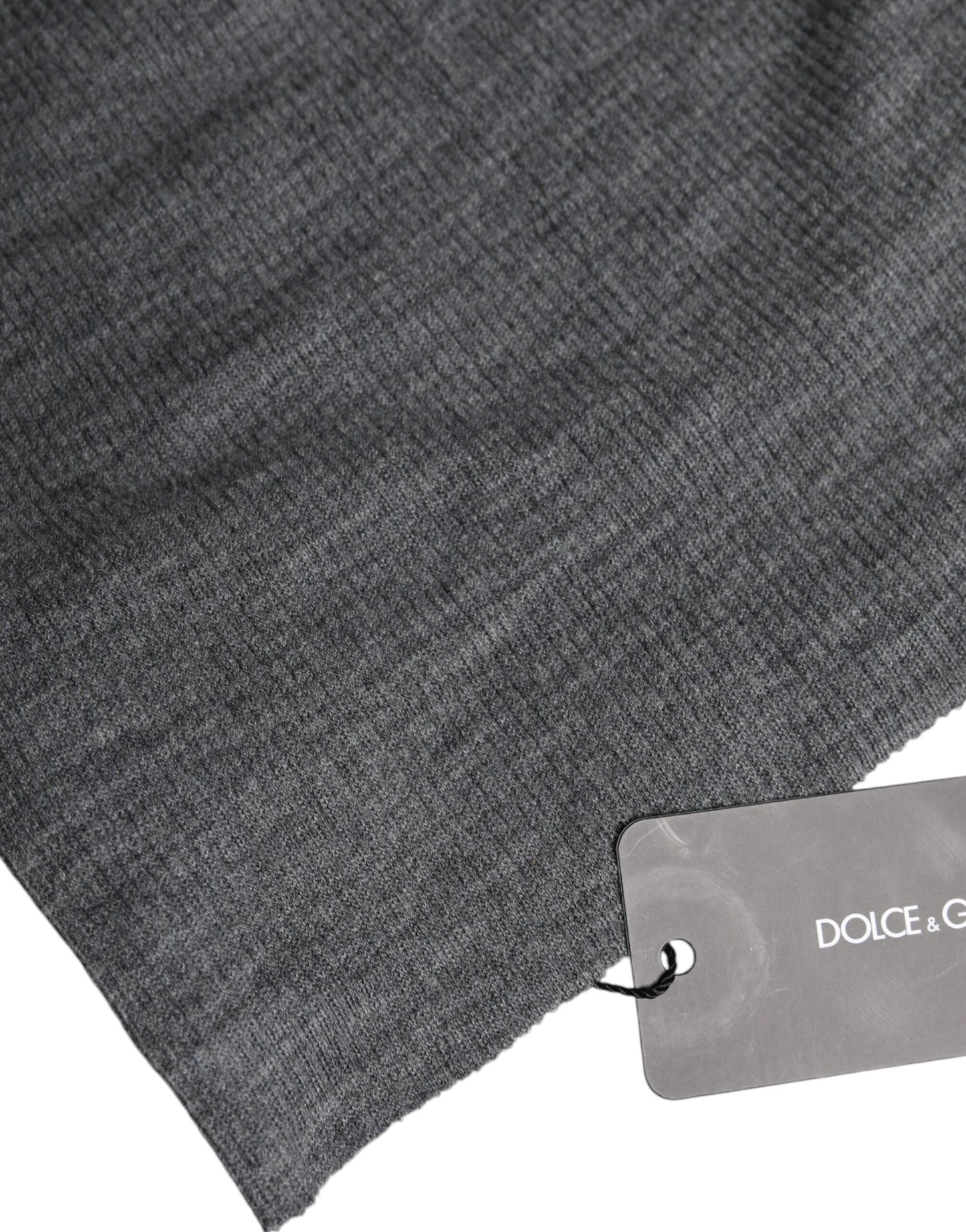 Dolce & Gabbana Grey Wool Blend Knitted Beanie Cap