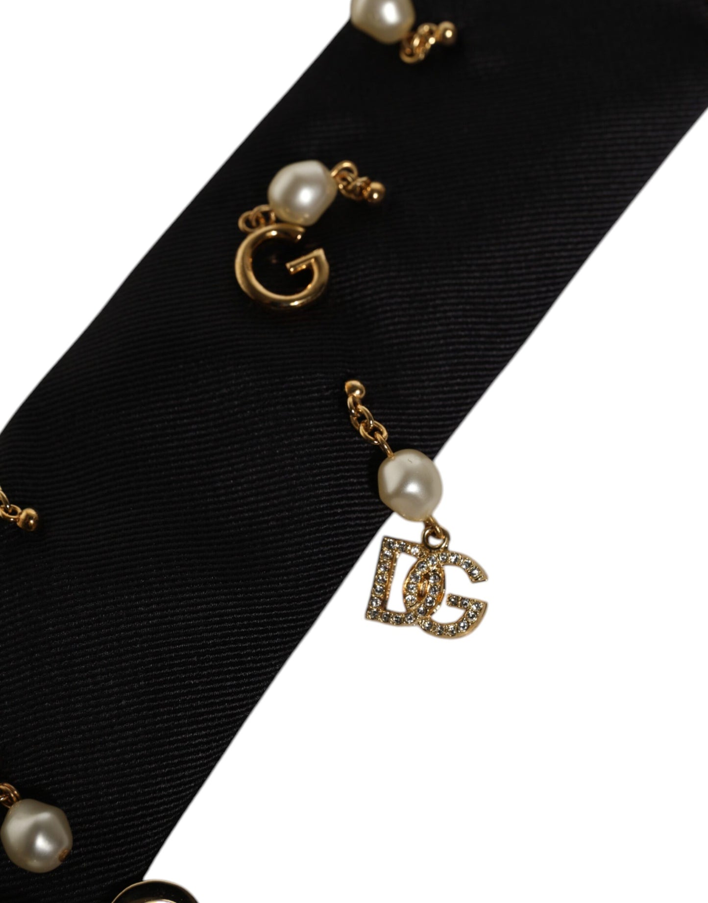 Dolce & Gabbana Black Logo Embellished Adjustable Necktie