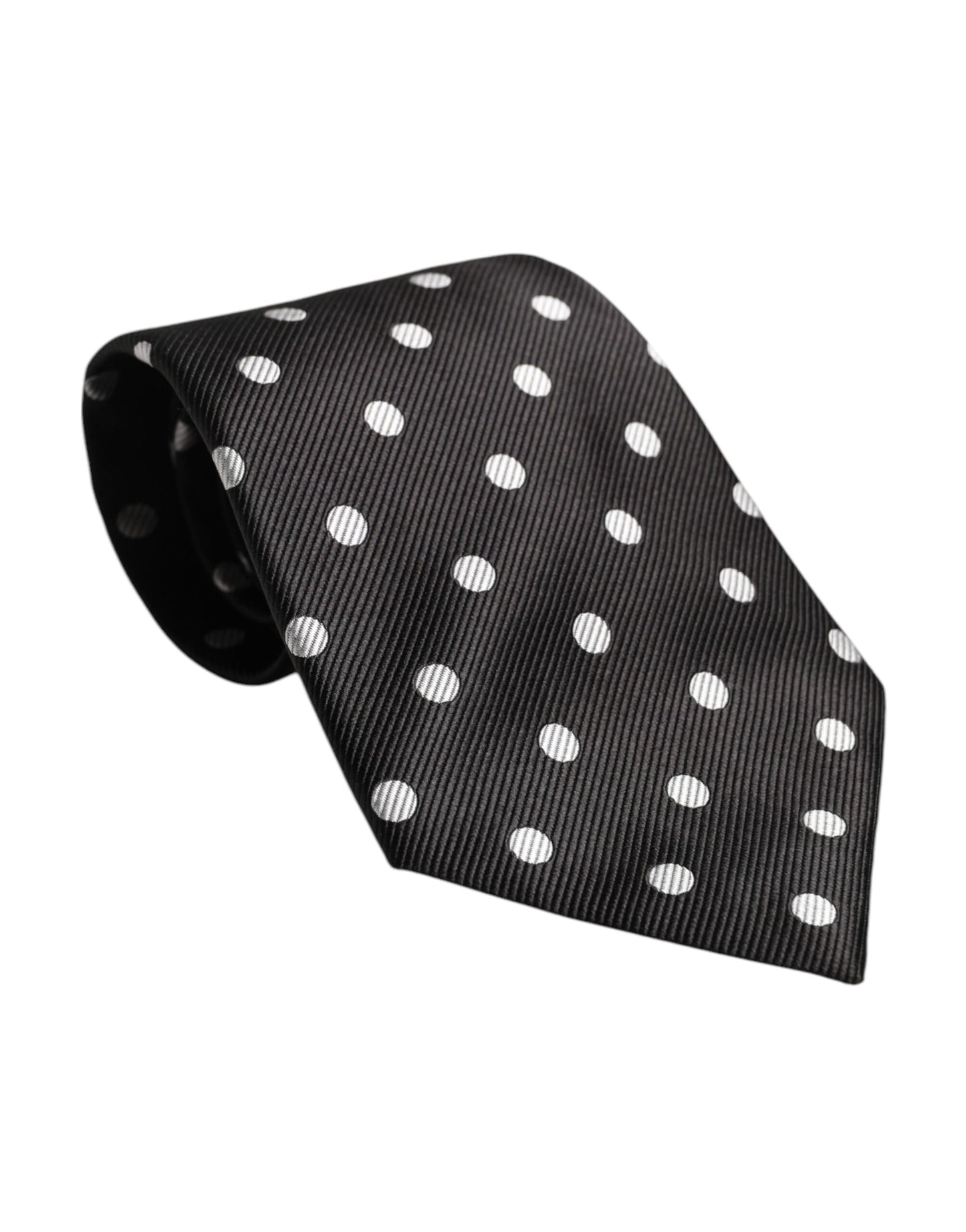 Dolce & Gabbana Black Polka Dots Silk Tie