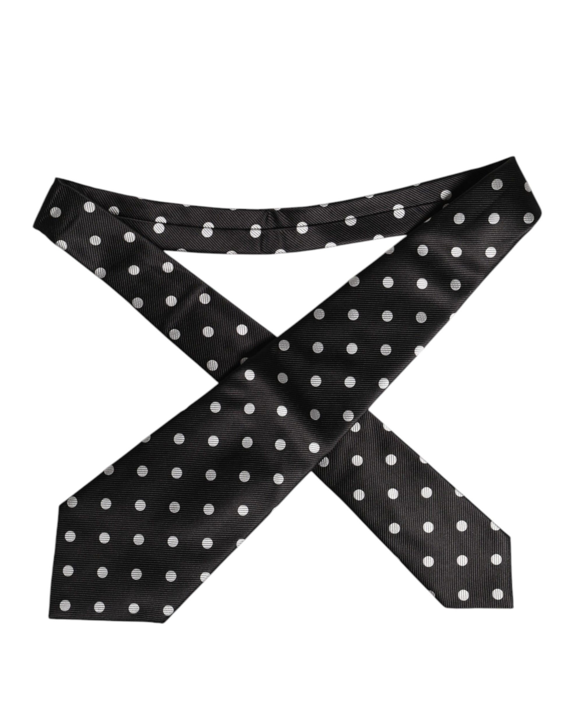 Dolce & Gabbana Black Polka Dots Silk Tie