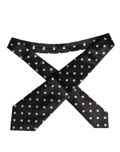 Dolce & Gabbana Black Polka Dots Silk Tie