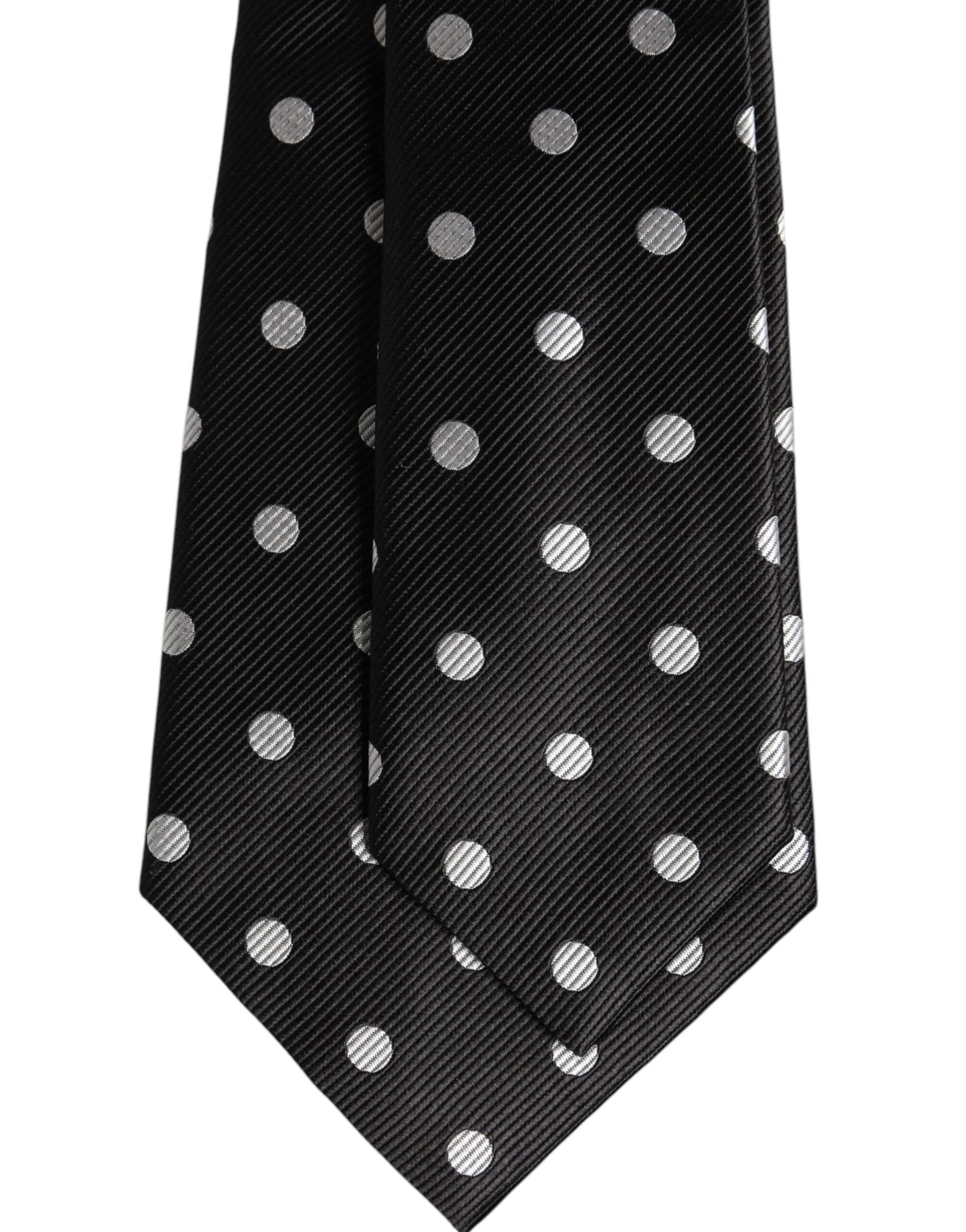 Dolce & Gabbana Black Polka Dots Silk Tie