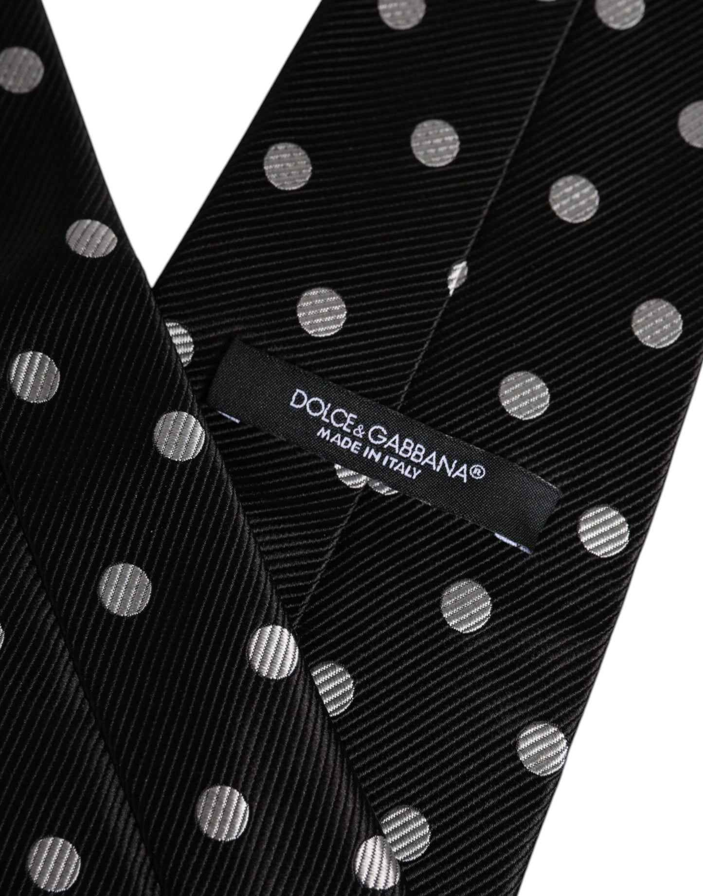 Dolce & Gabbana Black Polka Dots Silk Tie