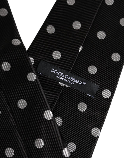 Dolce & Gabbana Black Polka Dots Silk Tie