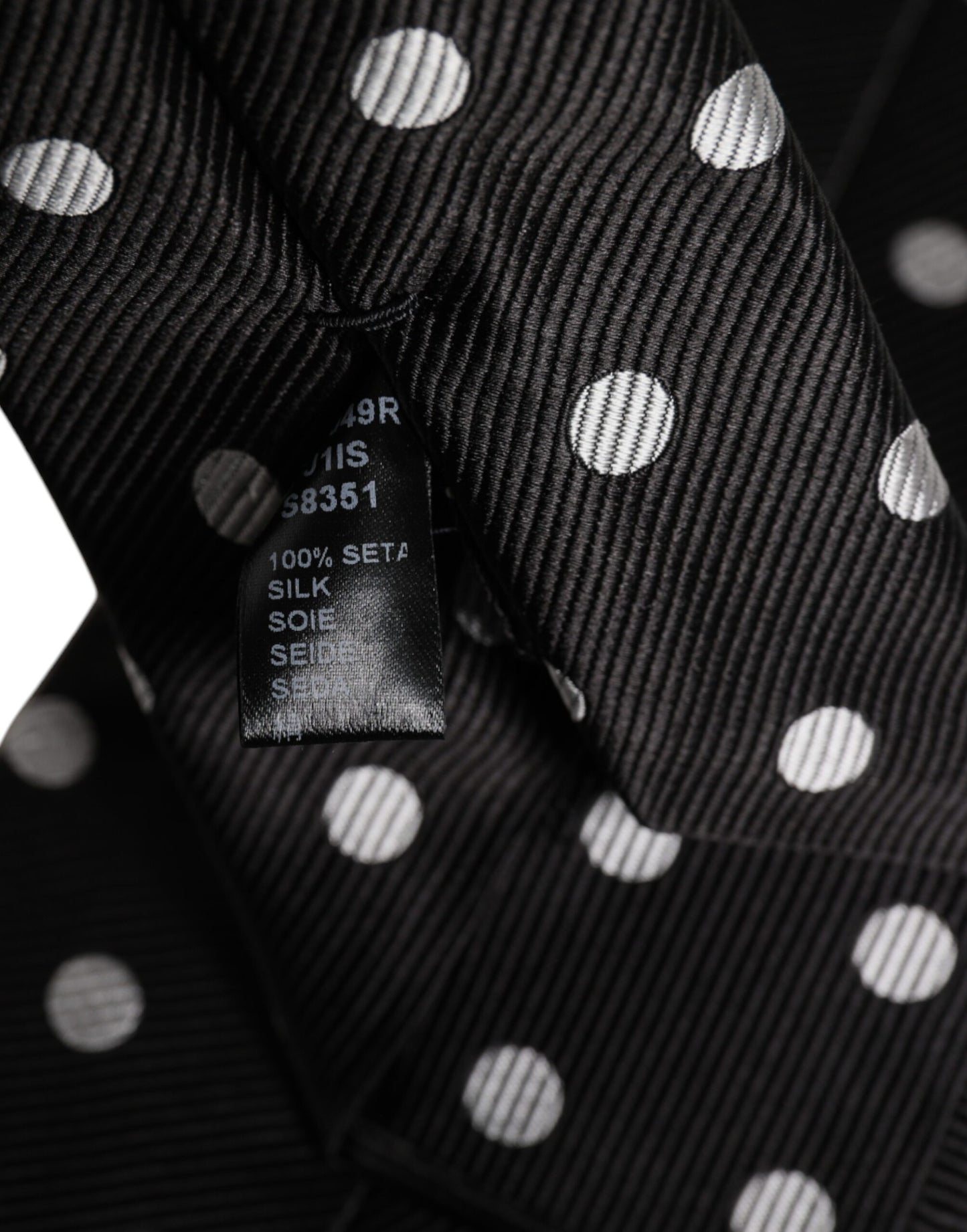 Dolce & Gabbana Black Polka Dots Silk Tie