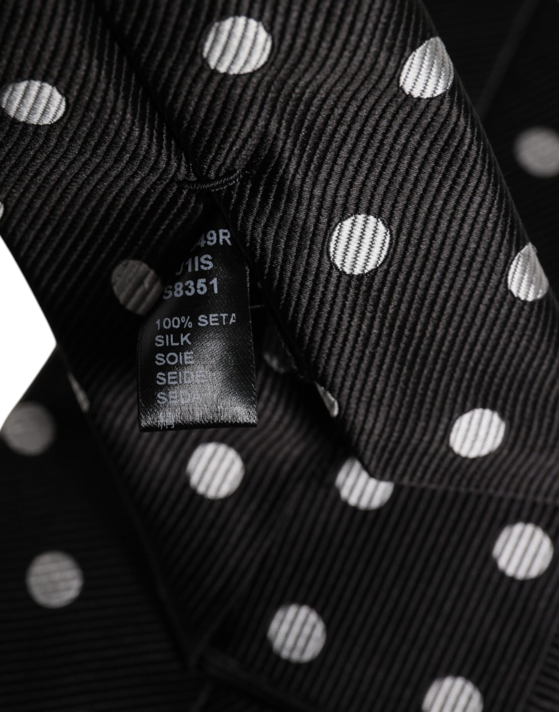 Dolce & Gabbana Black Polka Dots Silk Tie