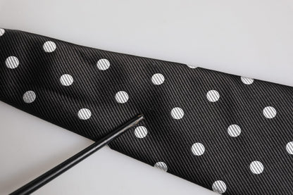 Dolce & Gabbana Black Polka Dots Silk Tie