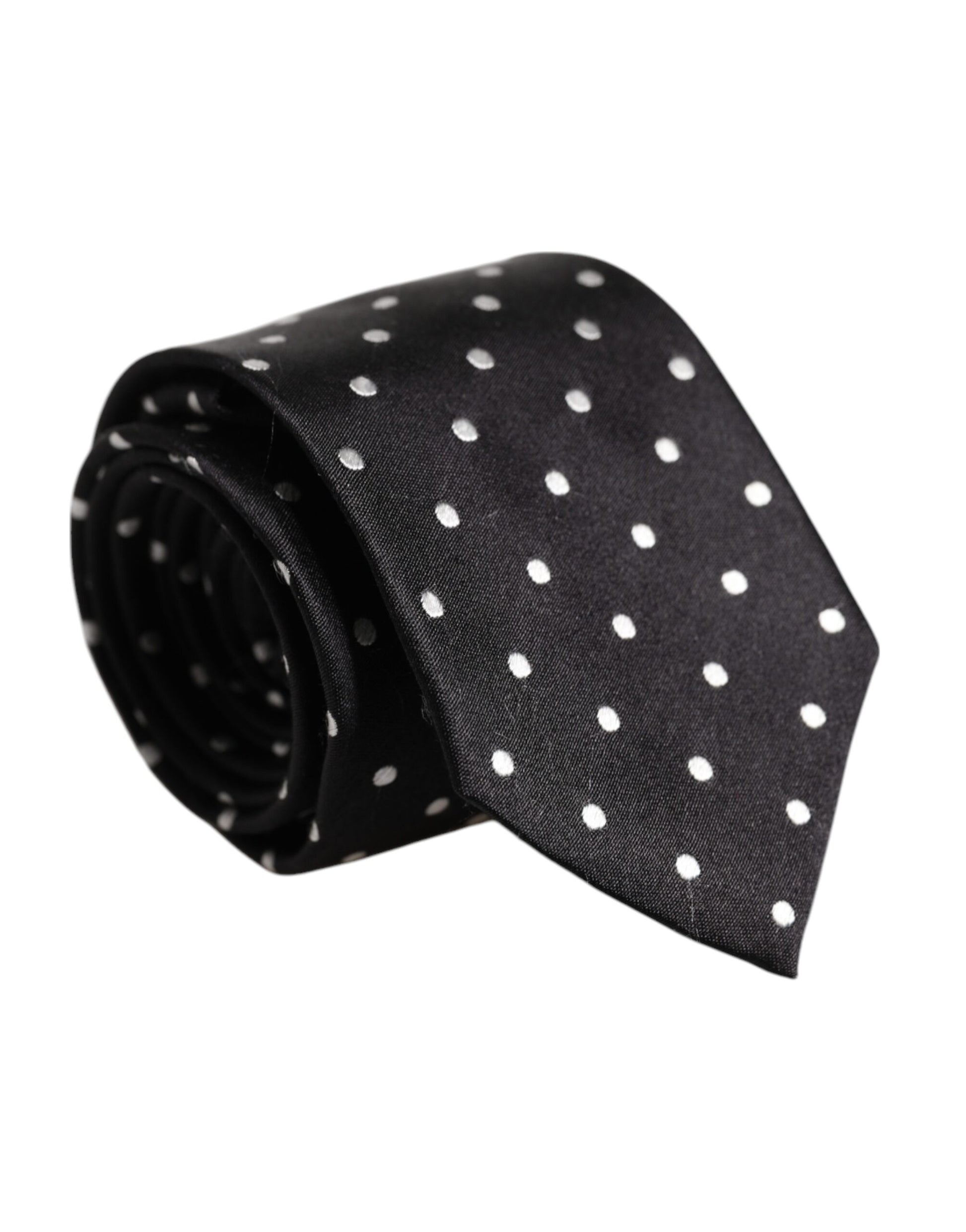 Dolce & Gabbana Black Polka Dots Silk Tie
