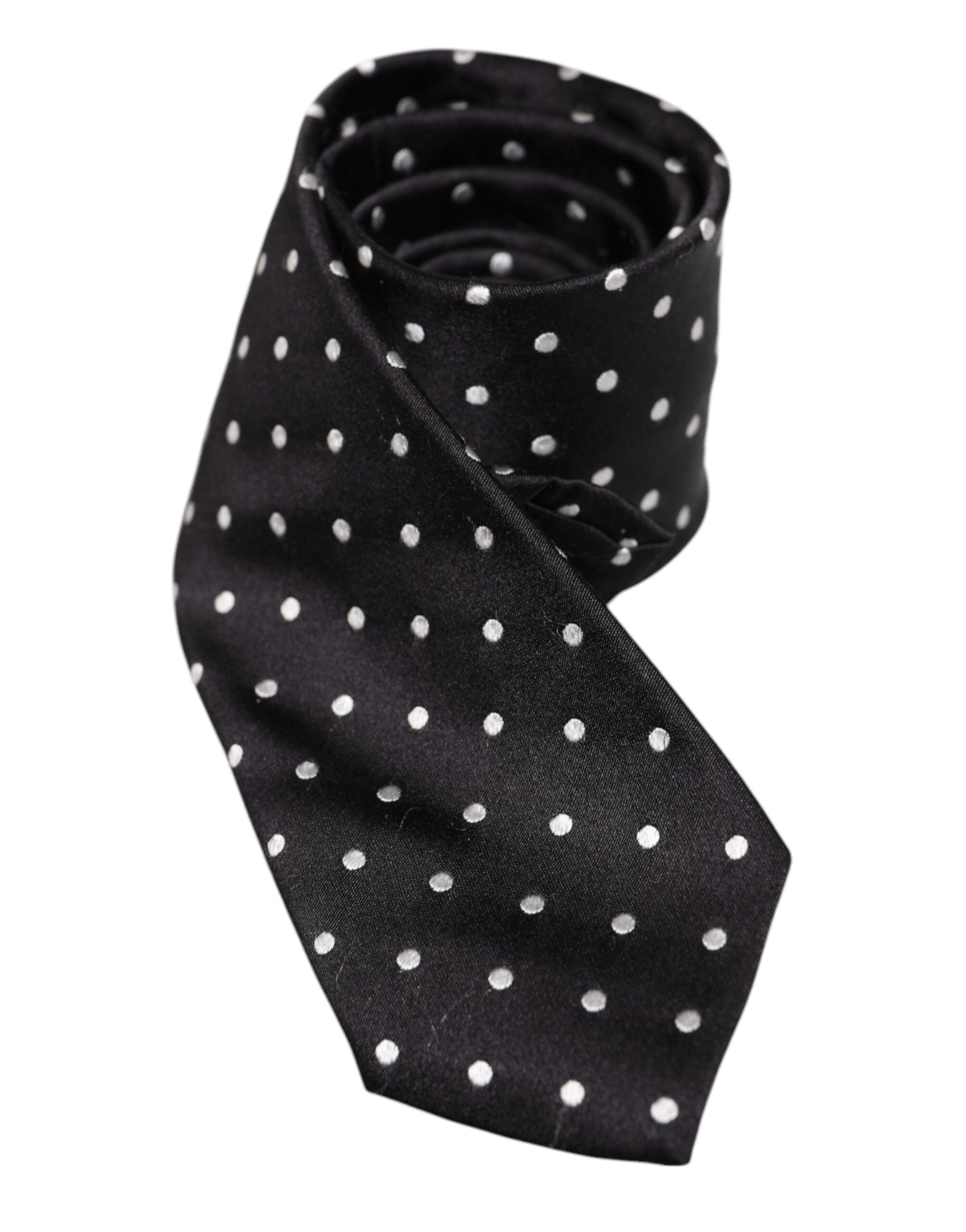 Dolce & Gabbana Black Polka Dots Silk Tie