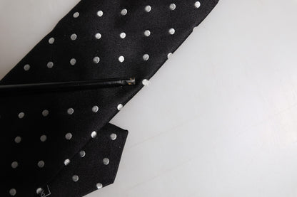 Dolce & Gabbana Black Polka Dots Silk Tie