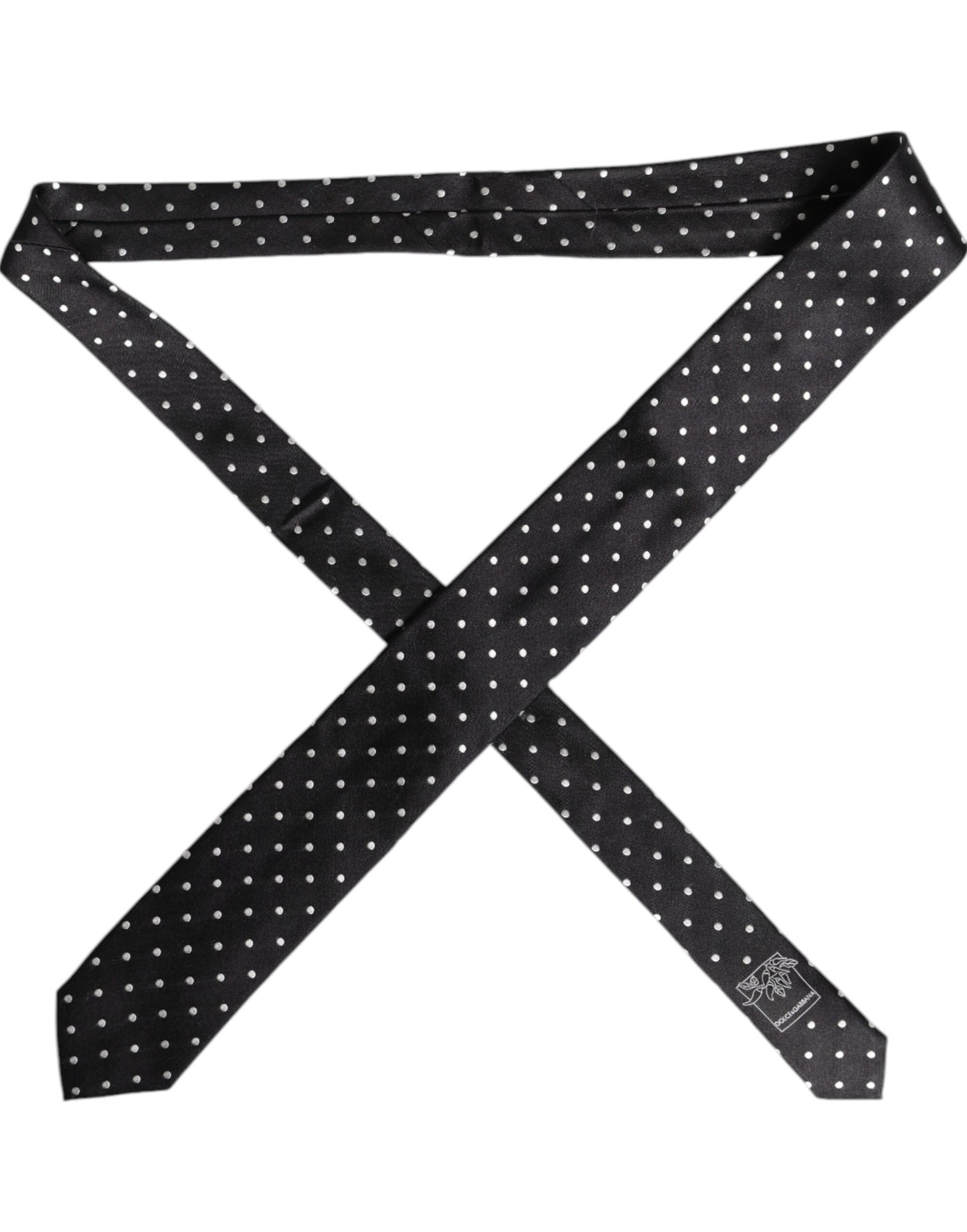 Dolce & Gabbana Black Polka Dots Silk Tie