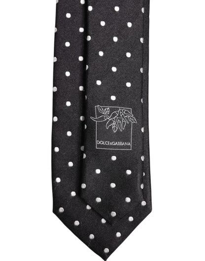 Dolce & Gabbana Black Polka Dots Silk Tie