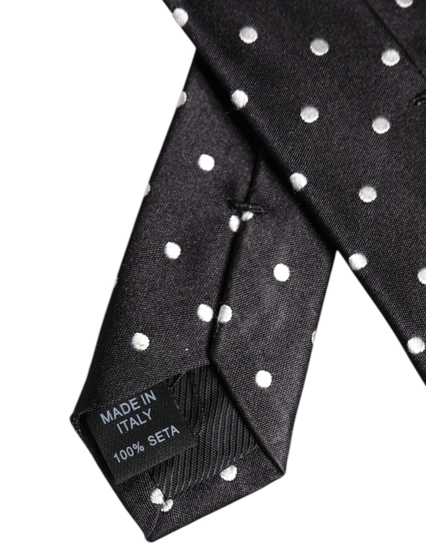 Dolce & Gabbana Black Polka Dots Silk Tie