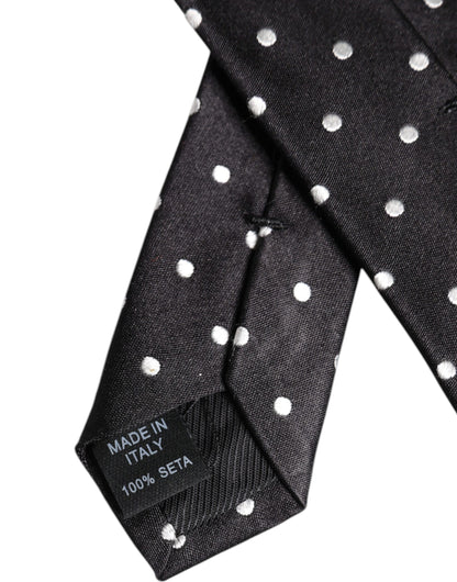 Dolce & Gabbana Black Polka Dots Silk Tie