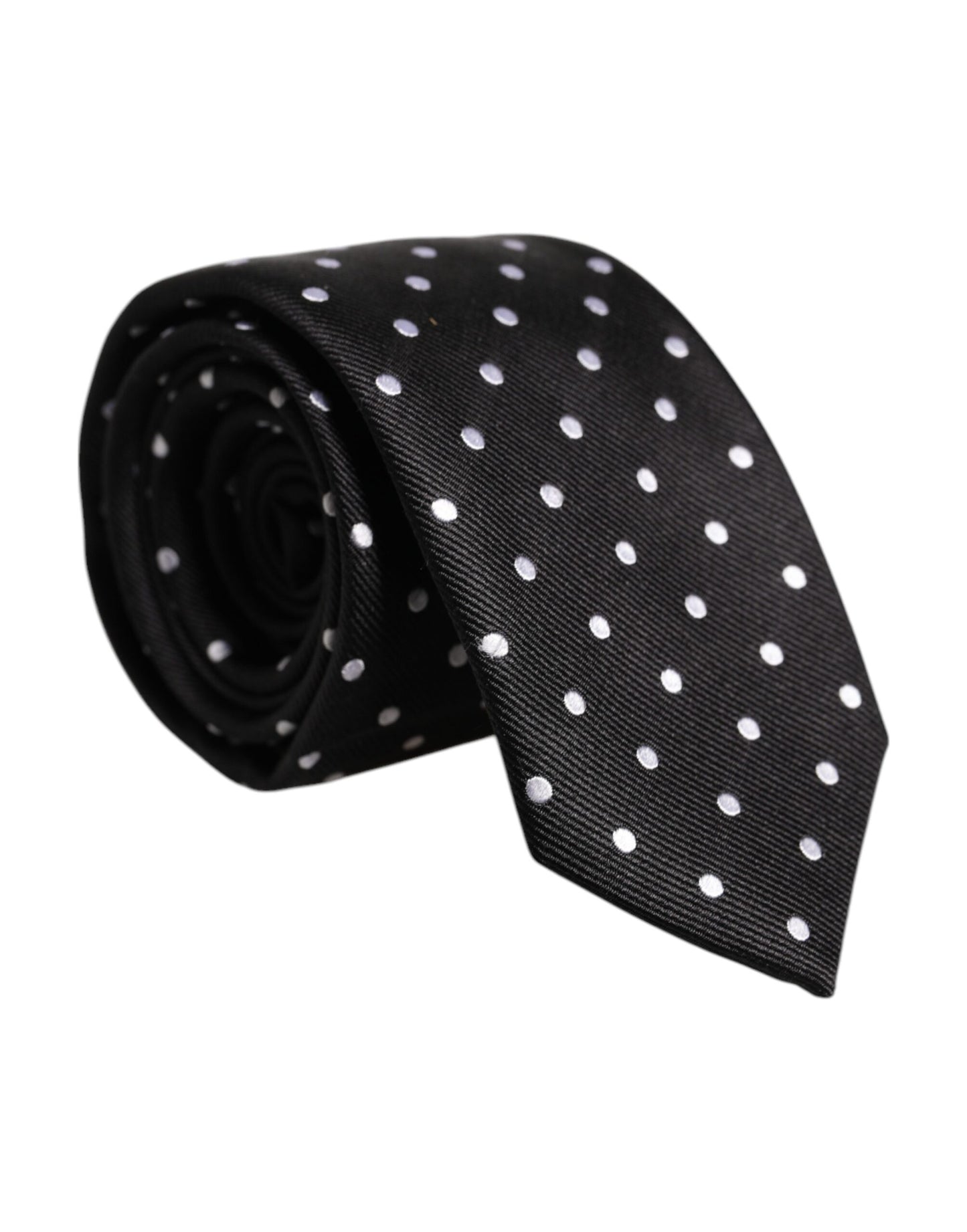 Dolce & Gabbana Black Polka Dots Silk Tie
