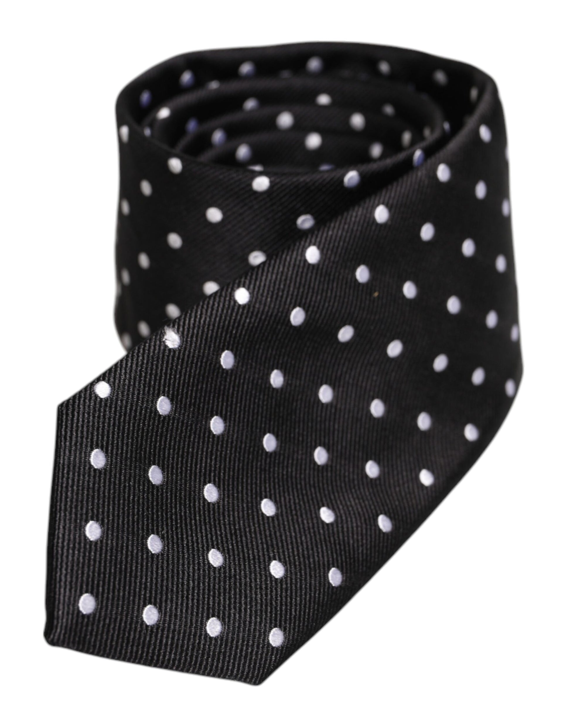 Dolce & Gabbana Black Polka Dots Silk Tie
