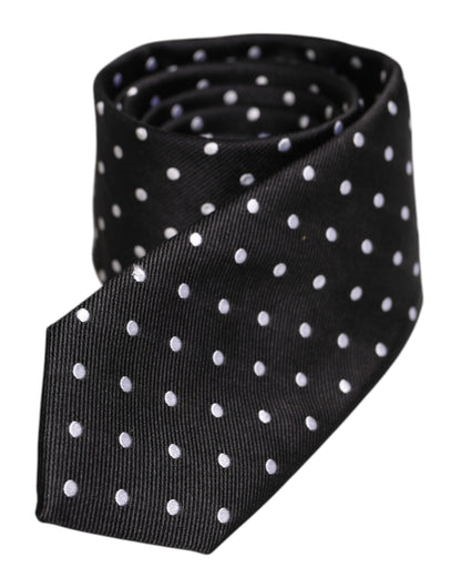 Dolce & Gabbana Black Polka Dots Silk Tie