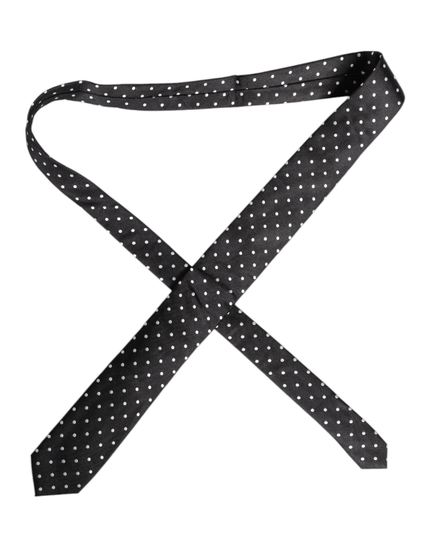 Dolce & Gabbana Black Polka Dots Silk Tie