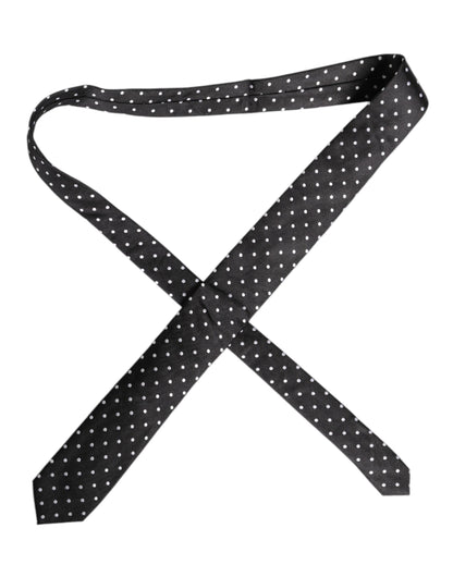 Dolce & Gabbana Black Polka Dots Silk Tie