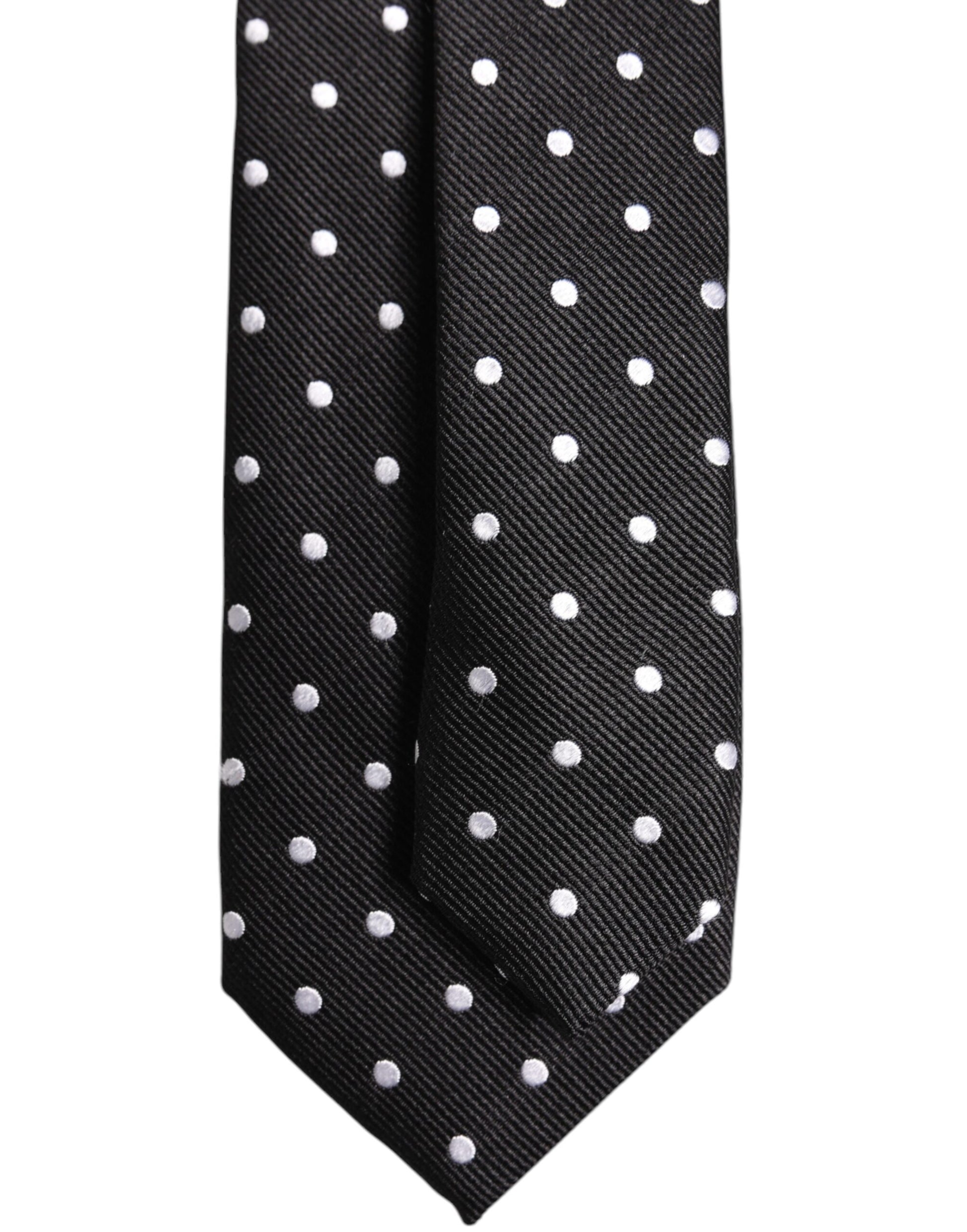 Dolce & Gabbana Black Polka Dots Silk Tie