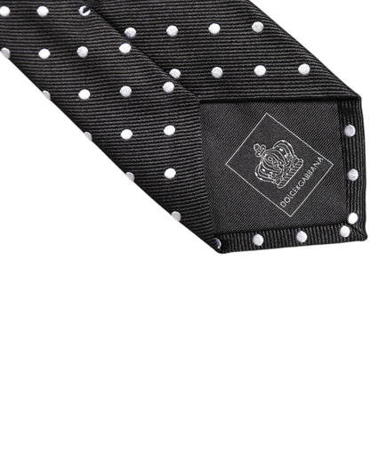 Dolce & Gabbana Black Polka Dots Silk Tie