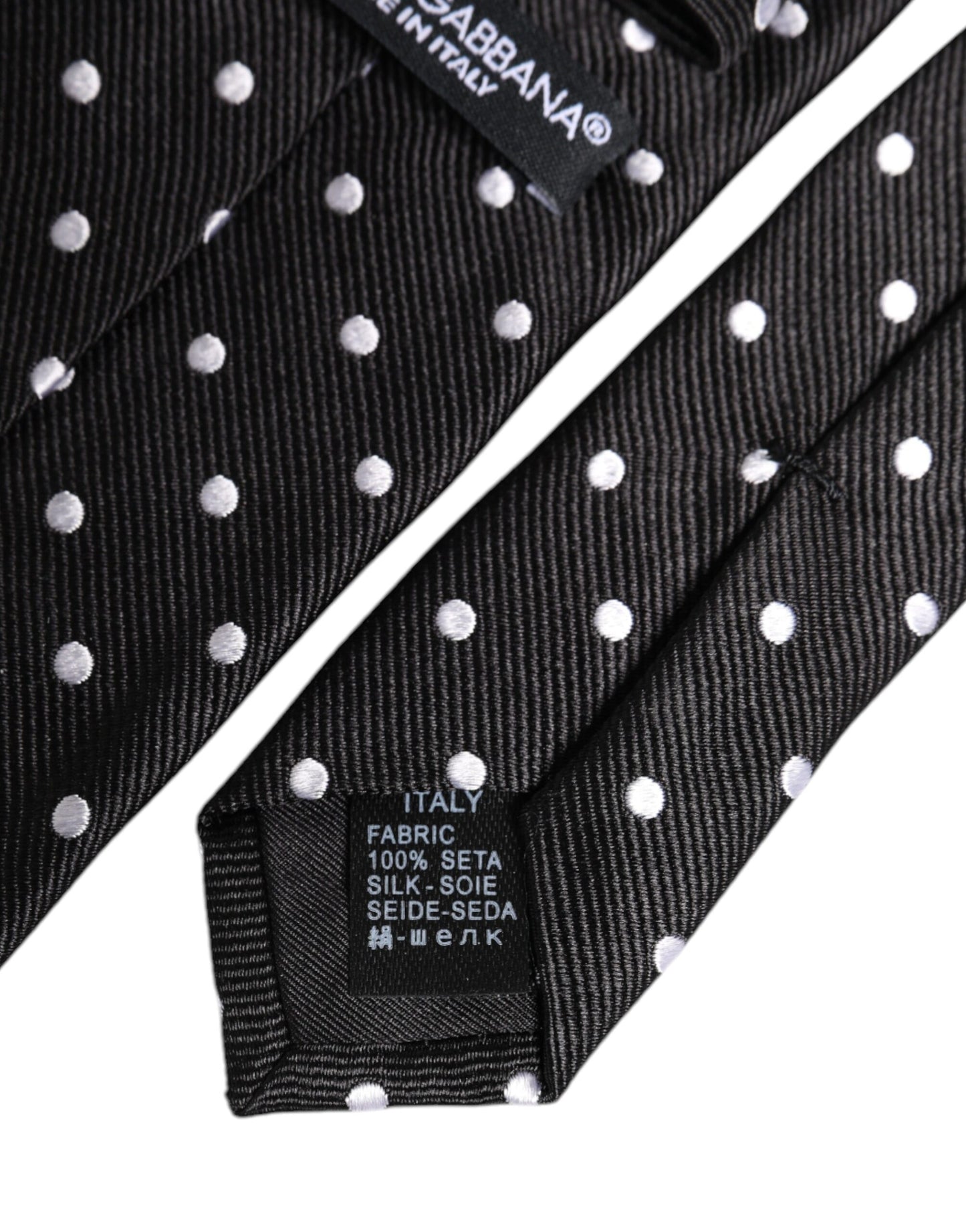 Dolce & Gabbana Black Polka Dots Silk Tie