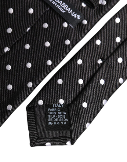 Dolce & Gabbana Black Polka Dots Silk Tie
