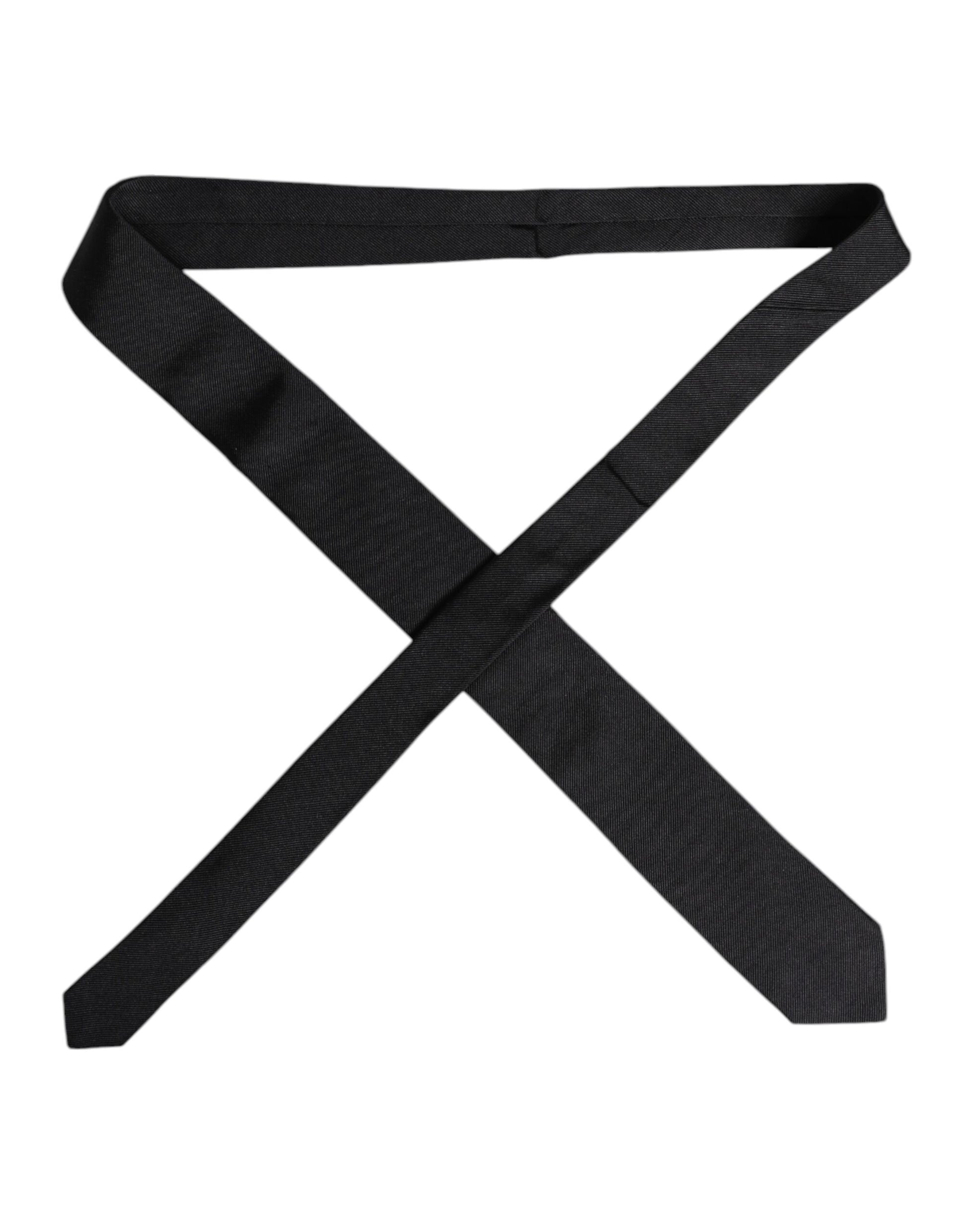 Dolce & Gabbana Black Solid Silk Tie