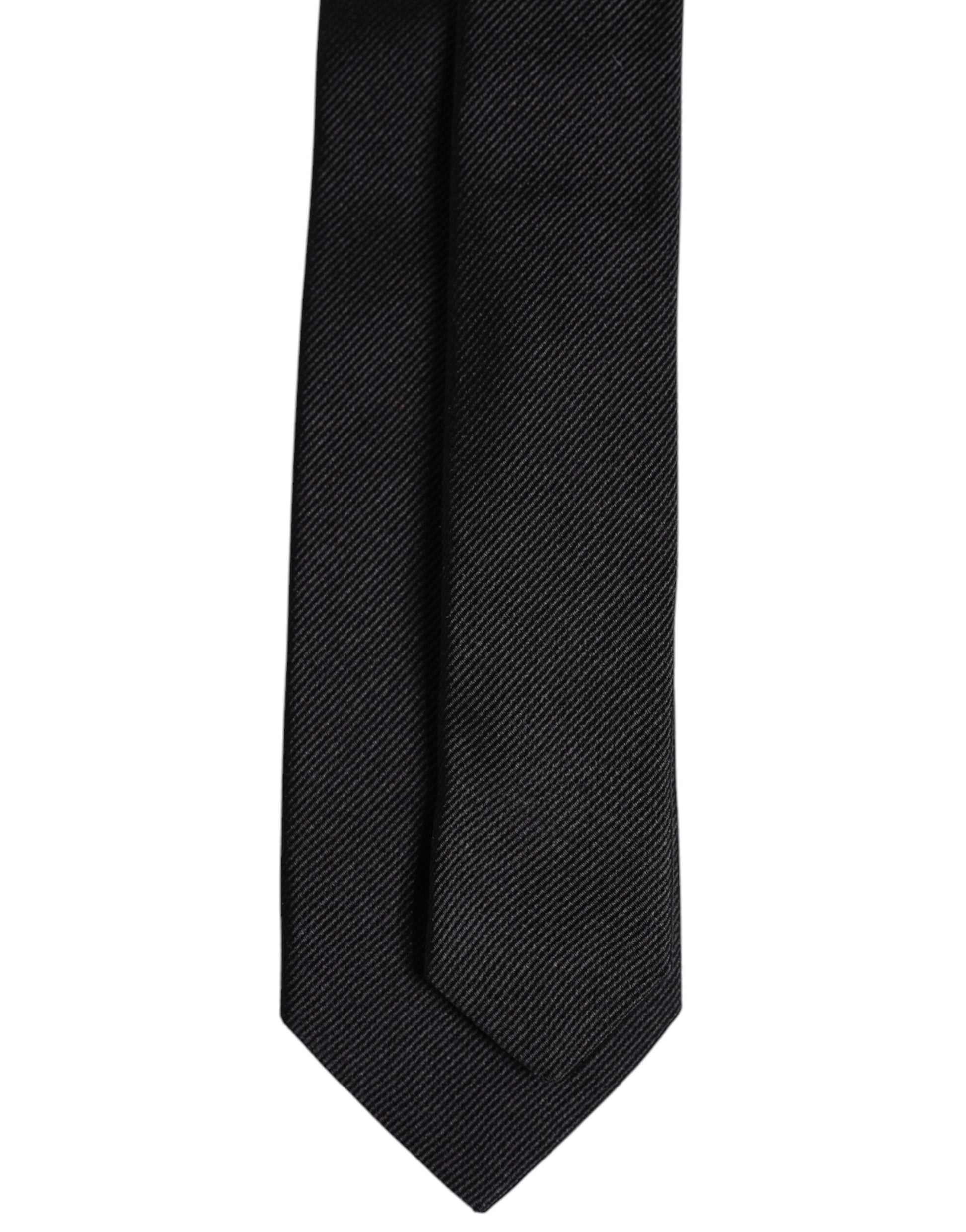Dolce & Gabbana Black Solid Silk Tie
