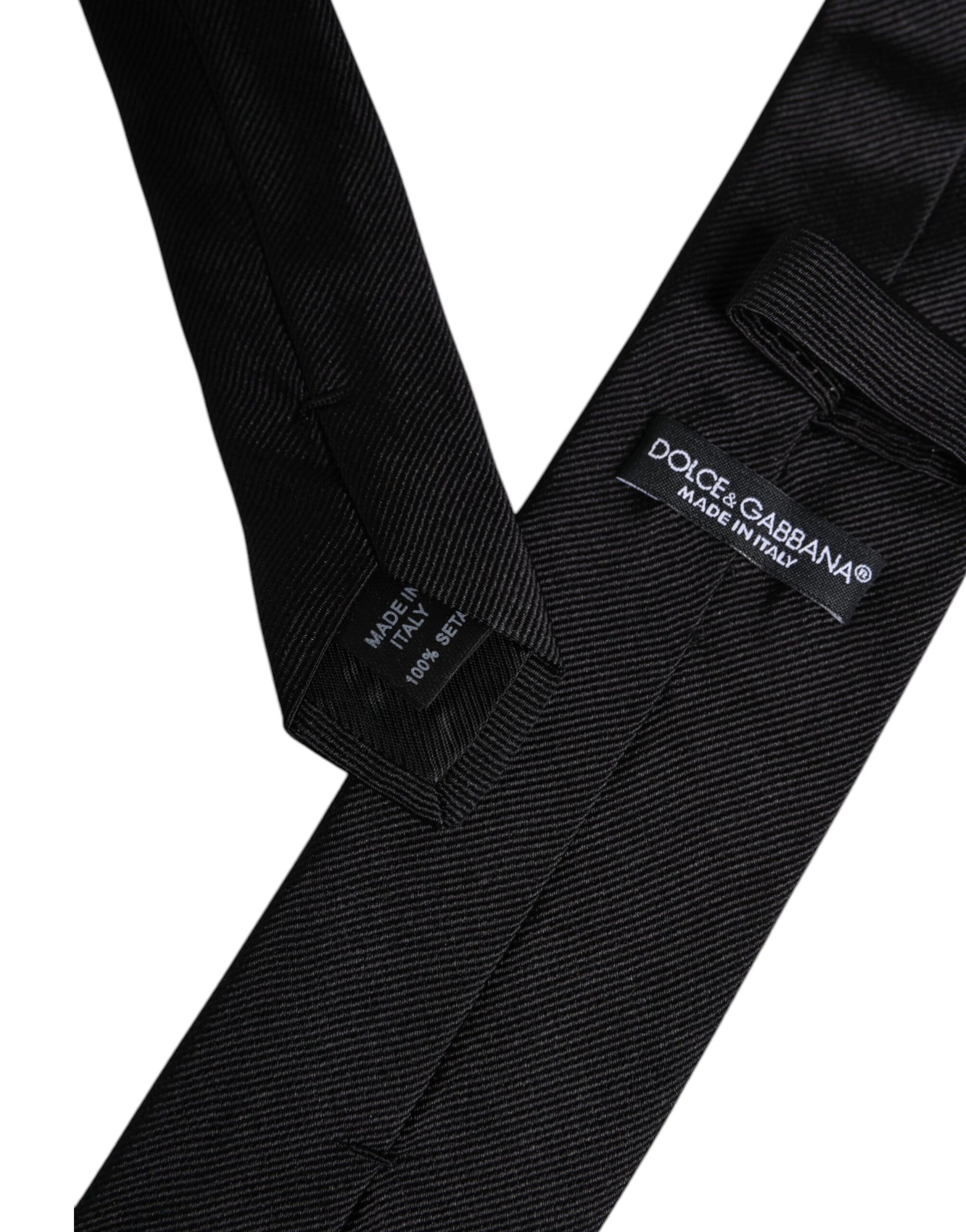 Dolce & Gabbana Black Solid Silk Tie