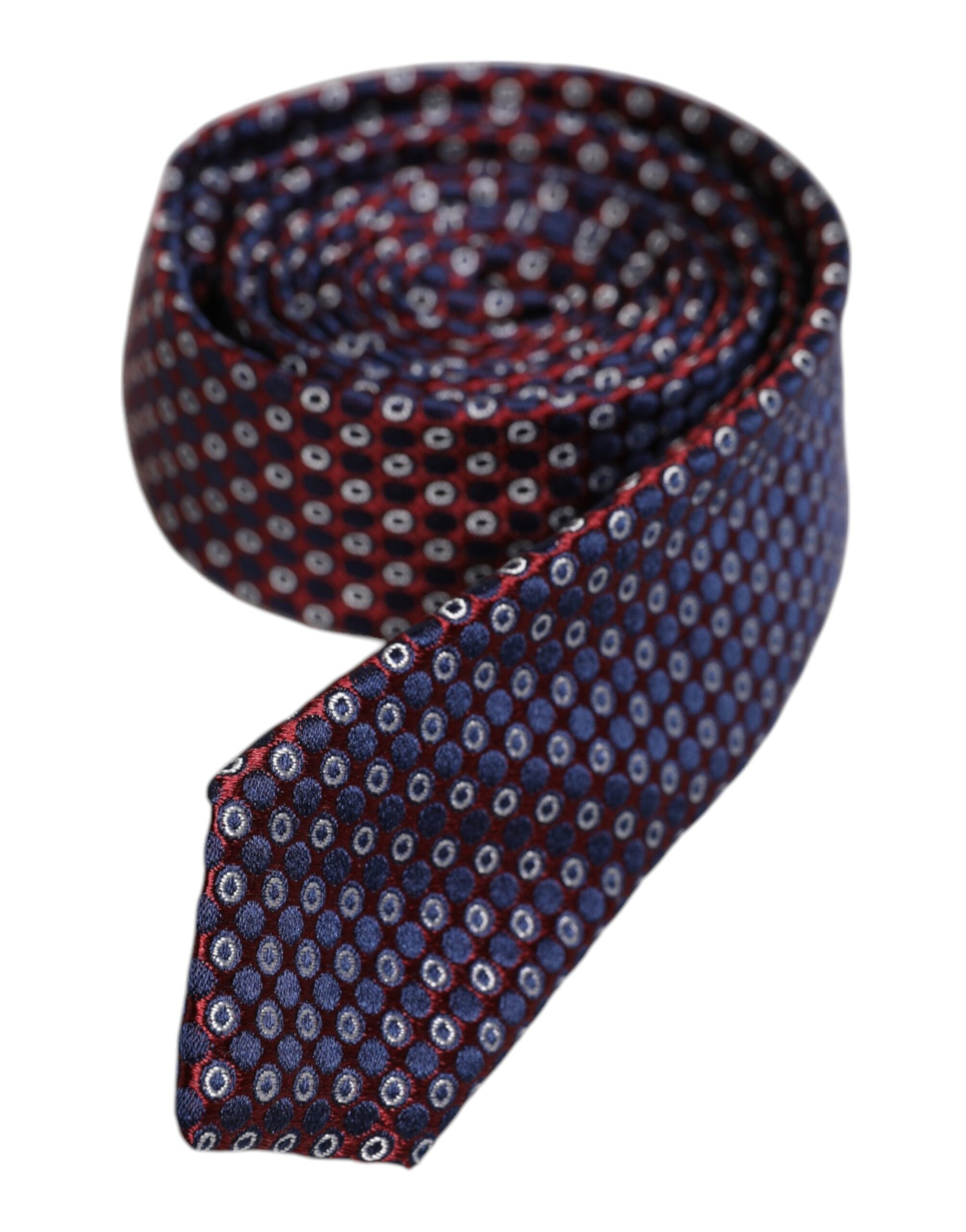 Dolce & Gabbana Red Blue Circles Silk Tie