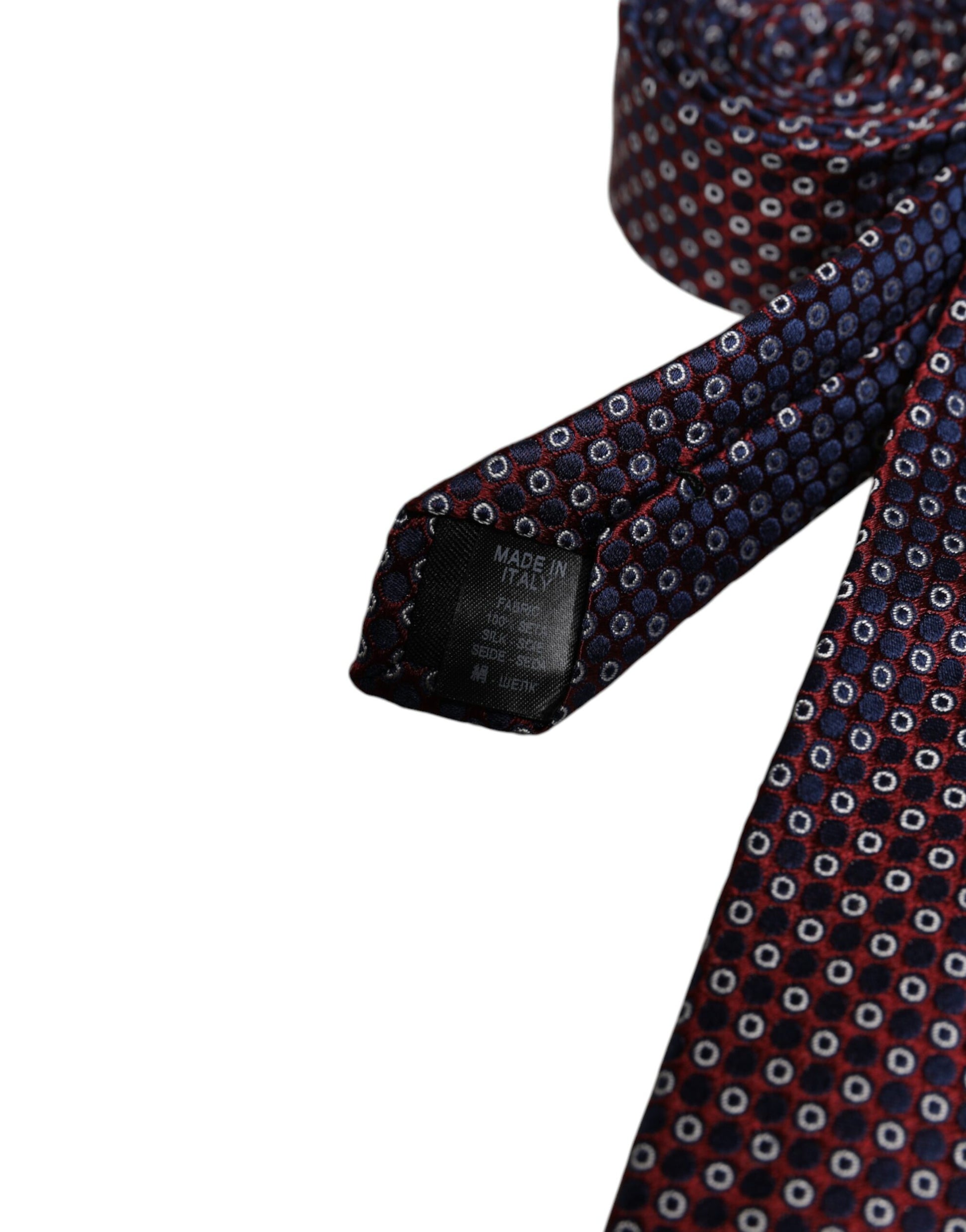Dolce & Gabbana Red Blue Circles Silk Tie