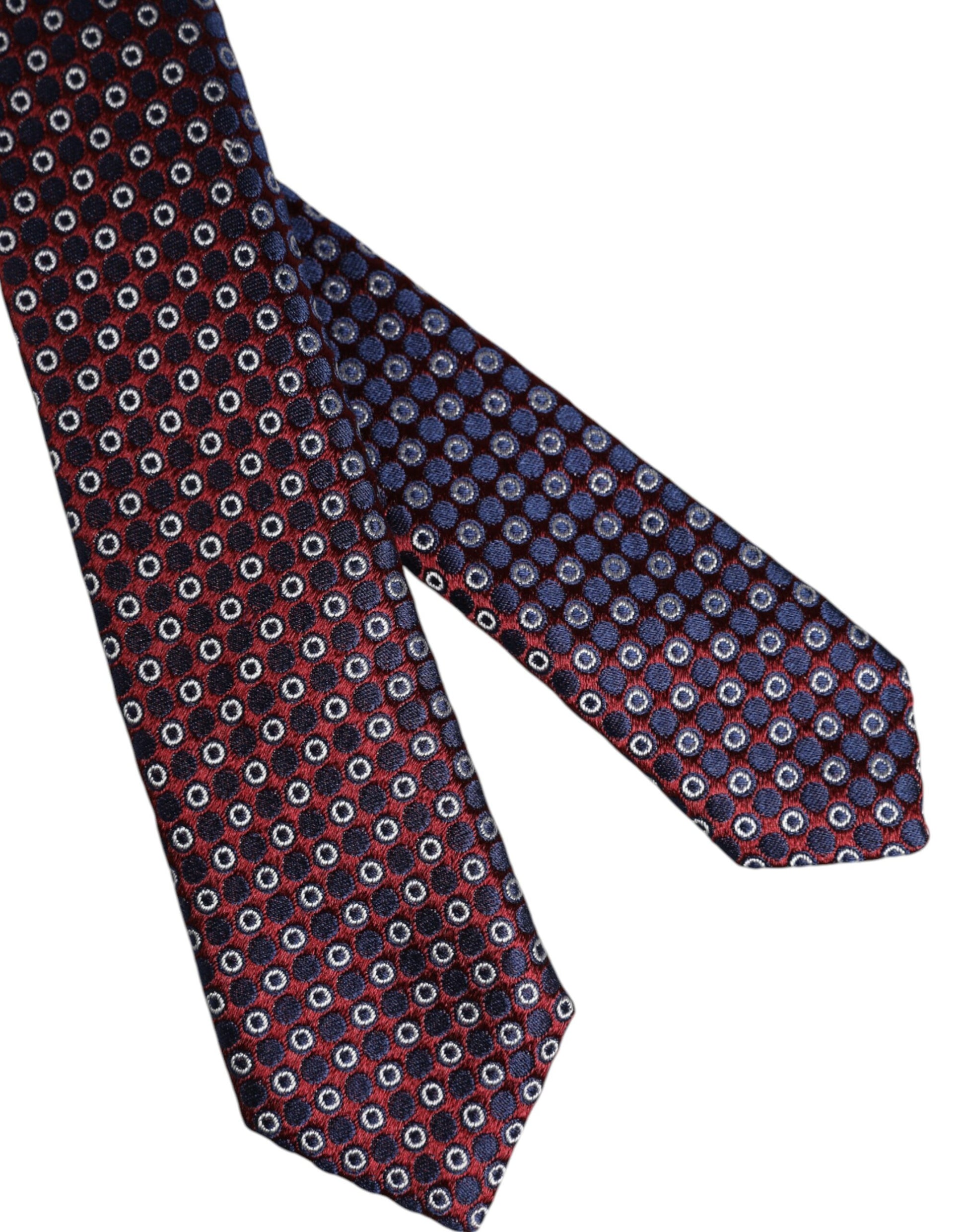 Dolce & Gabbana Red Blue Circles Silk Tie