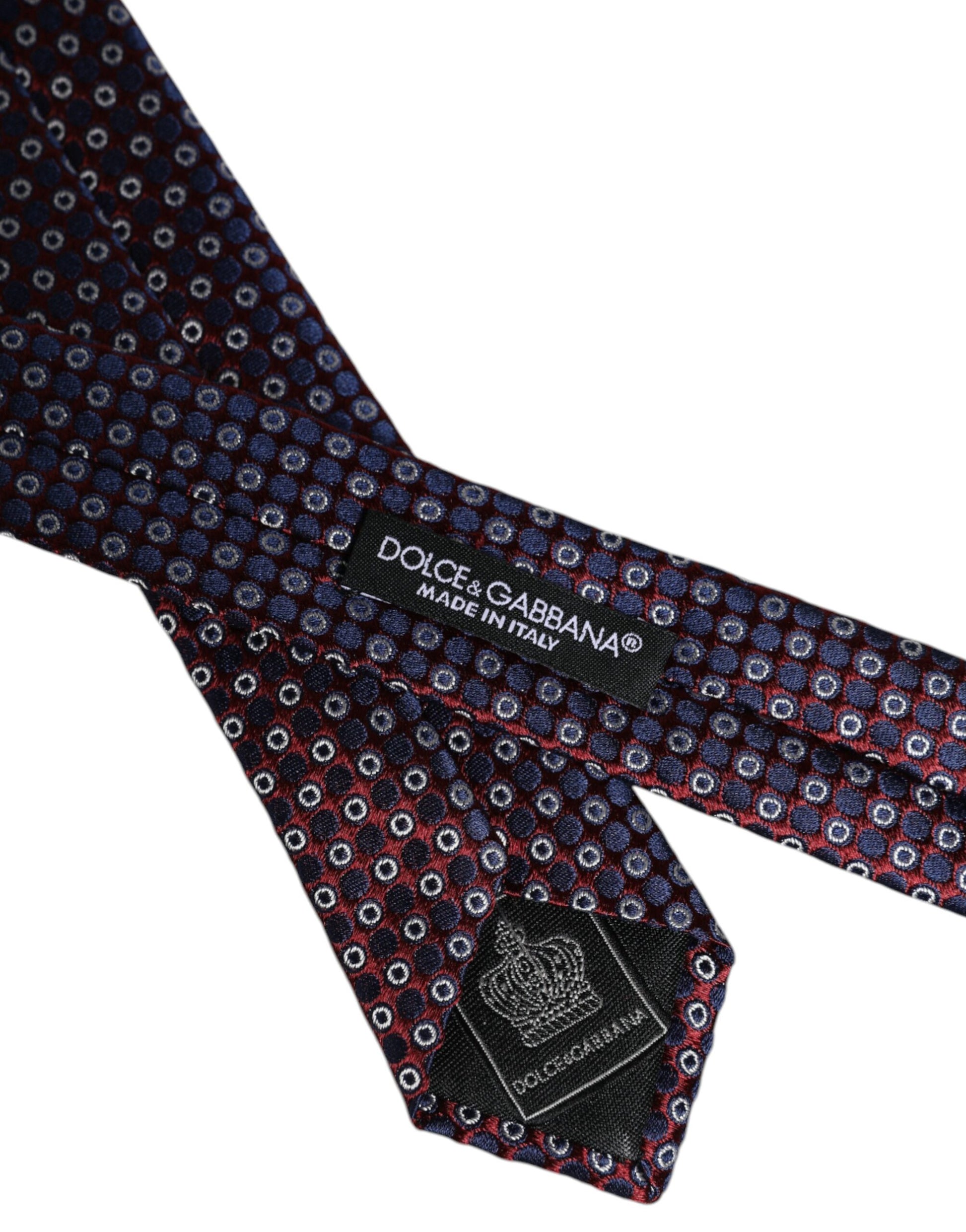 Dolce & Gabbana Red Blue Circles Silk Tie