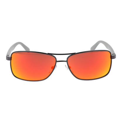 BMW Motorsport Men’s Sunglasses – Gunmetal Aviator Frame with Burgundy Mirrored Lenses, 60mm