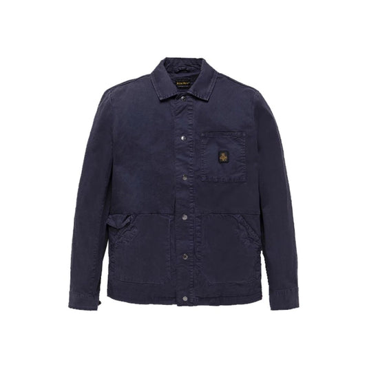 RefrigiWear Men's Jacket Shirt – Blue Cotton