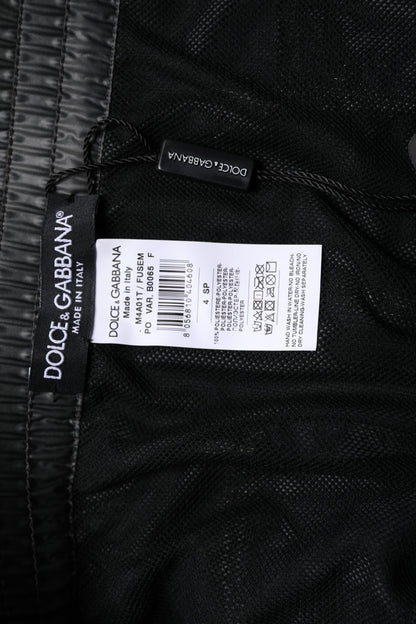 Dolce & Gabbana Grey Polyester Beachwear Swim Shorts