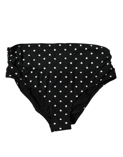 Dolce & Gabbana Black Polka Dot Swimsuit Bikini Bottom