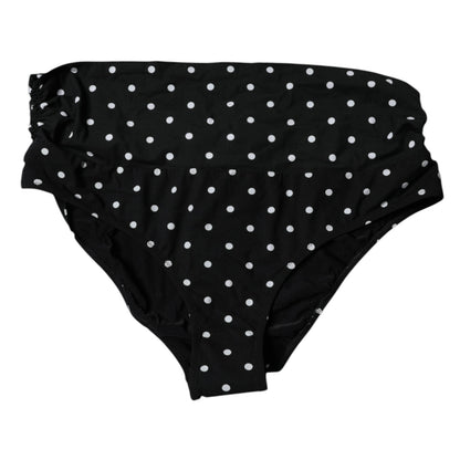 Dolce & Gabbana Black Polka Dot Swimsuit Bikini Bottom