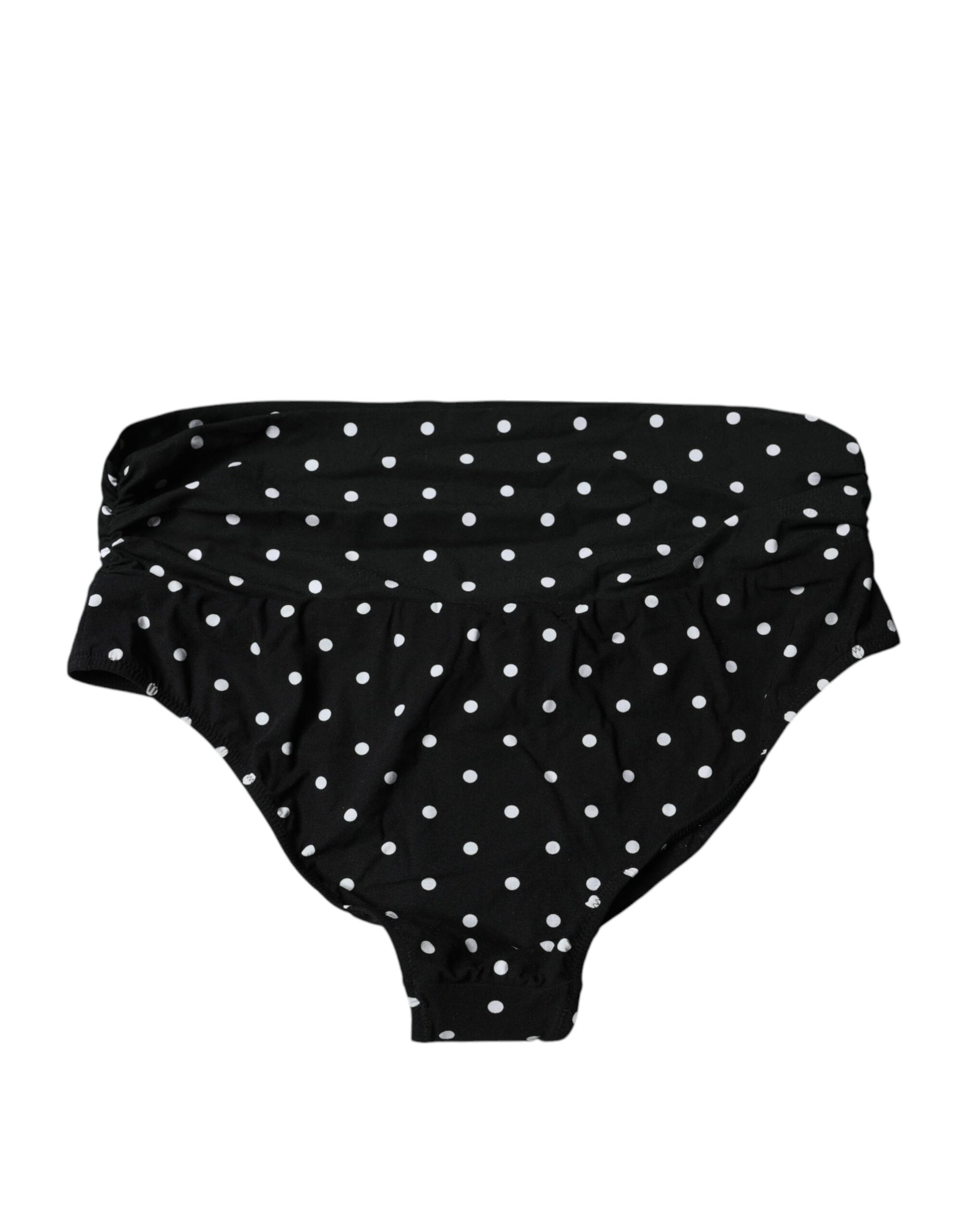Dolce & Gabbana Black Polka Dot Swimsuit Bikini Bottom
