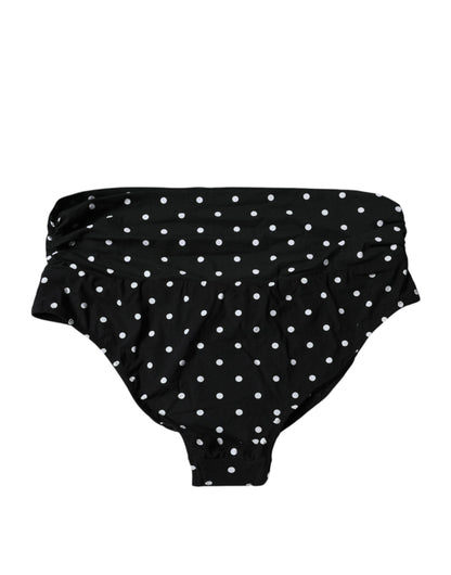 Dolce & Gabbana Black Polka Dot Swimsuit Bikini Bottom