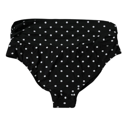Dolce & Gabbana Black Polka Dot Swimsuit Bikini Bottom