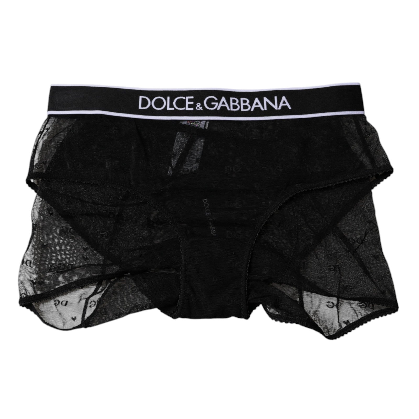 Dolce & Gabbana Black Tulle Nylon Mid Waist Panty