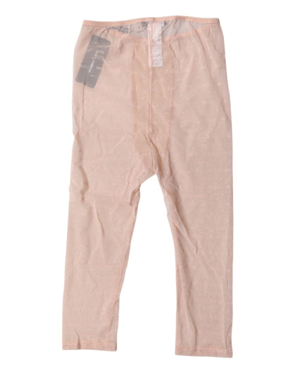 Dolce & Gabbana Beige Logo Lace Lingerie Cropped Tights