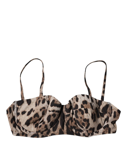 Dolce & Gabbana Brown Leopard Balcony Bra