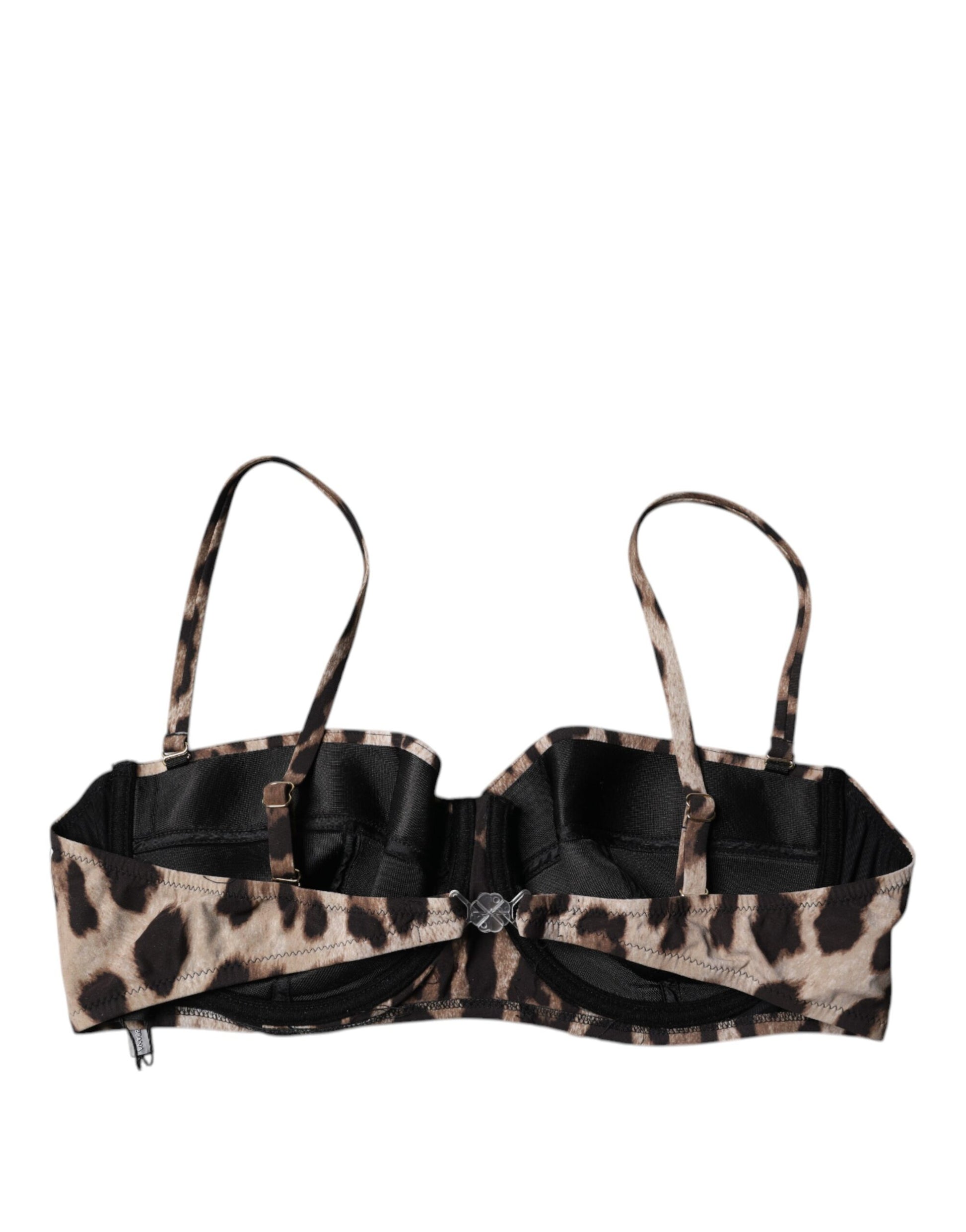Dolce & Gabbana Brown Leopard Balcony Bra